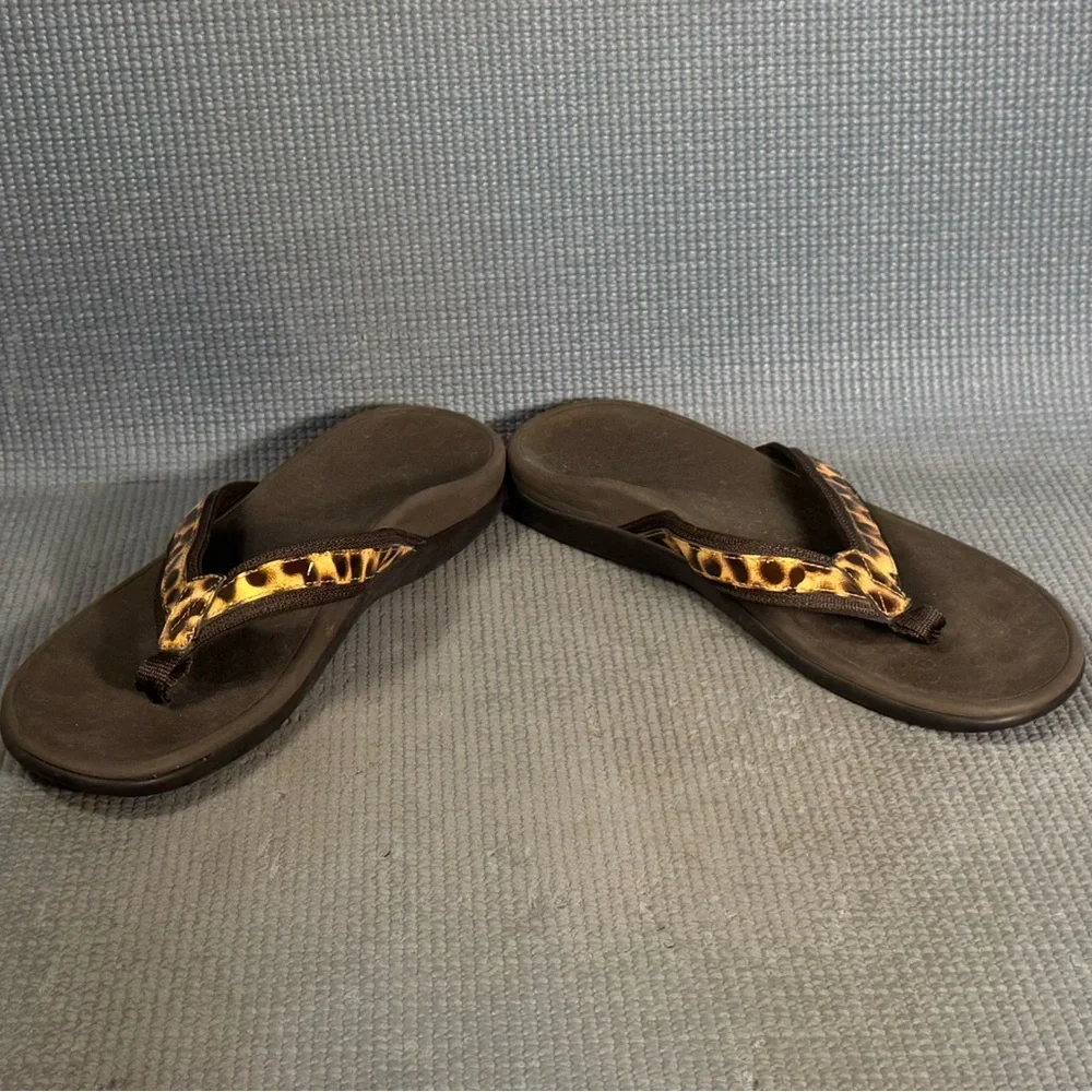 Vionic Women’s Tide‎ II Brown Leopard Print Arch Support Thong Sandals Size 8 - Picture 4 of 9